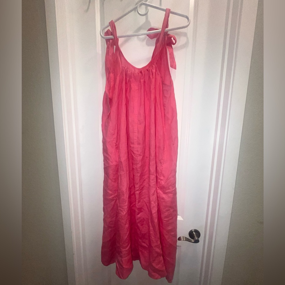 COS Vibrant Pink linen sun Dress - Picture 3 of 5